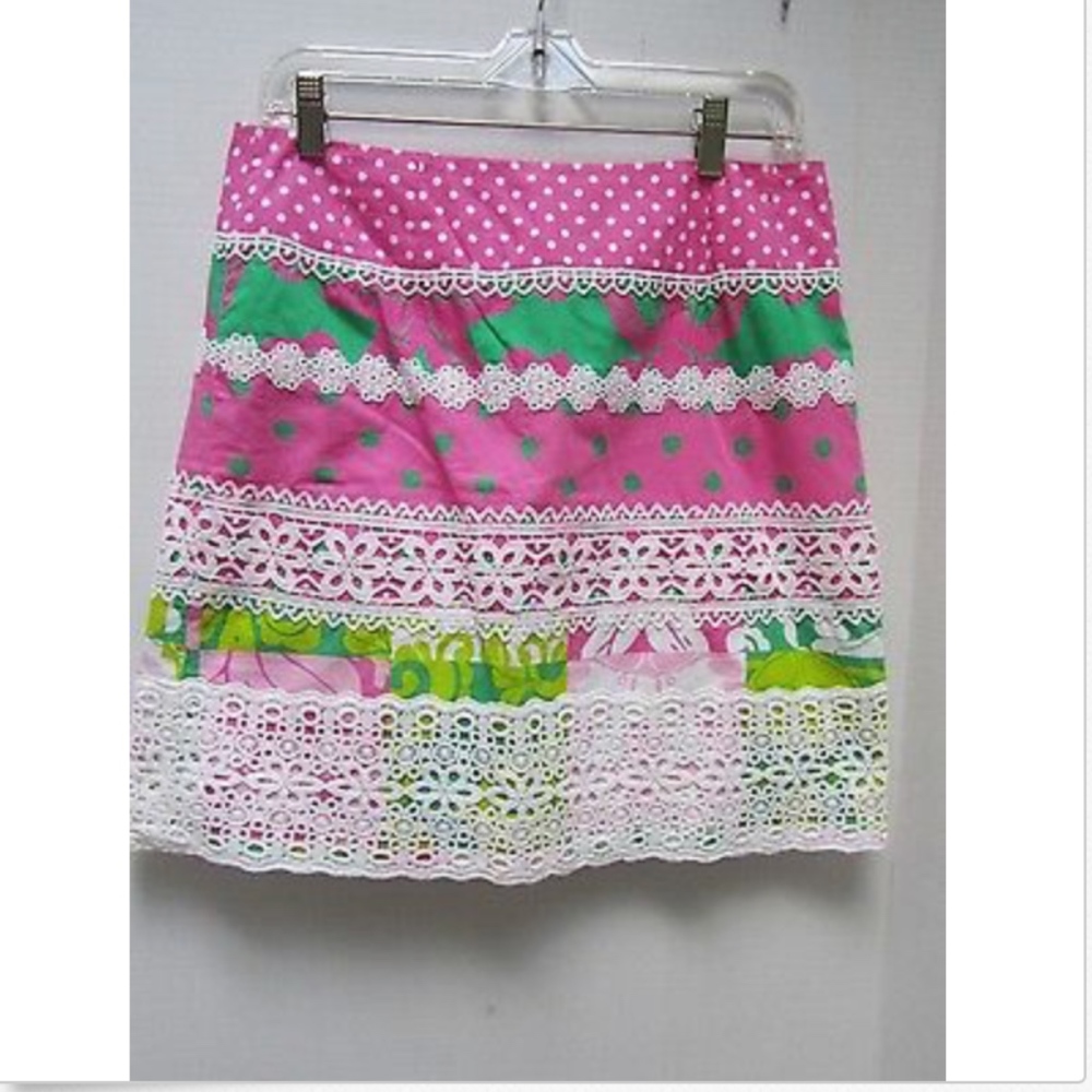 Lilly Pulitzer Polka Dot Tiered LACE Skirt